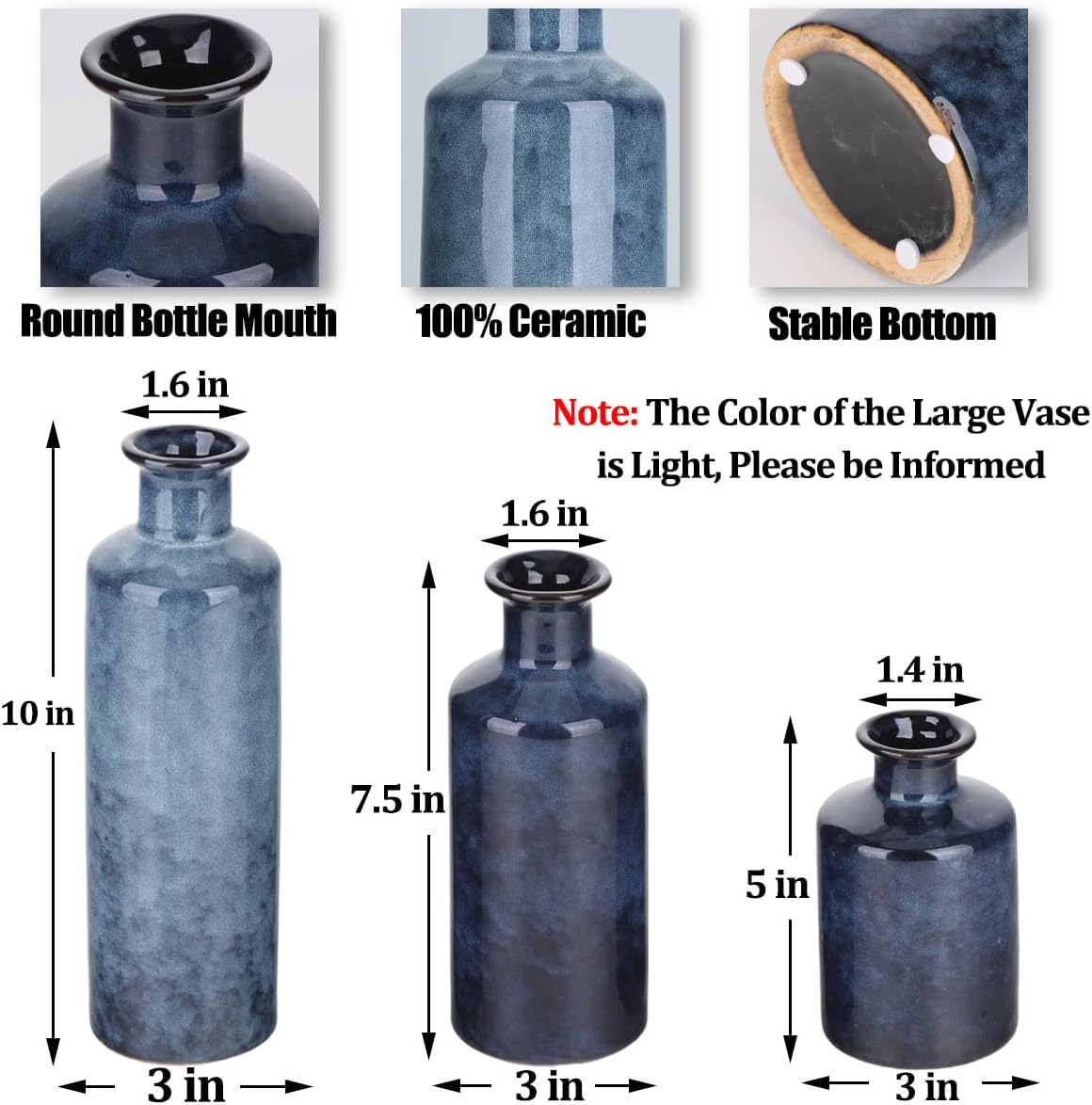 Blue Ceramic Vase Set