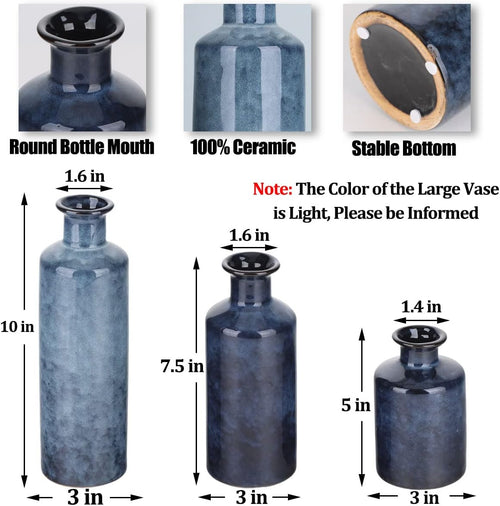 Blue Ceramic Vase Set