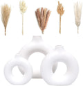 Set of 3 White Ceramic Vase