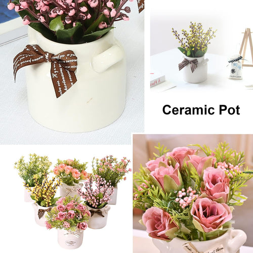 Artificial Flowers with Ceramic Pot