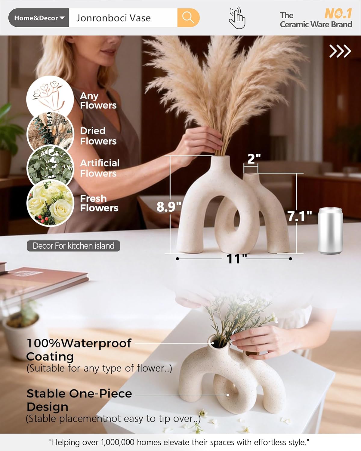 Hug Donut Decorative Vase Set