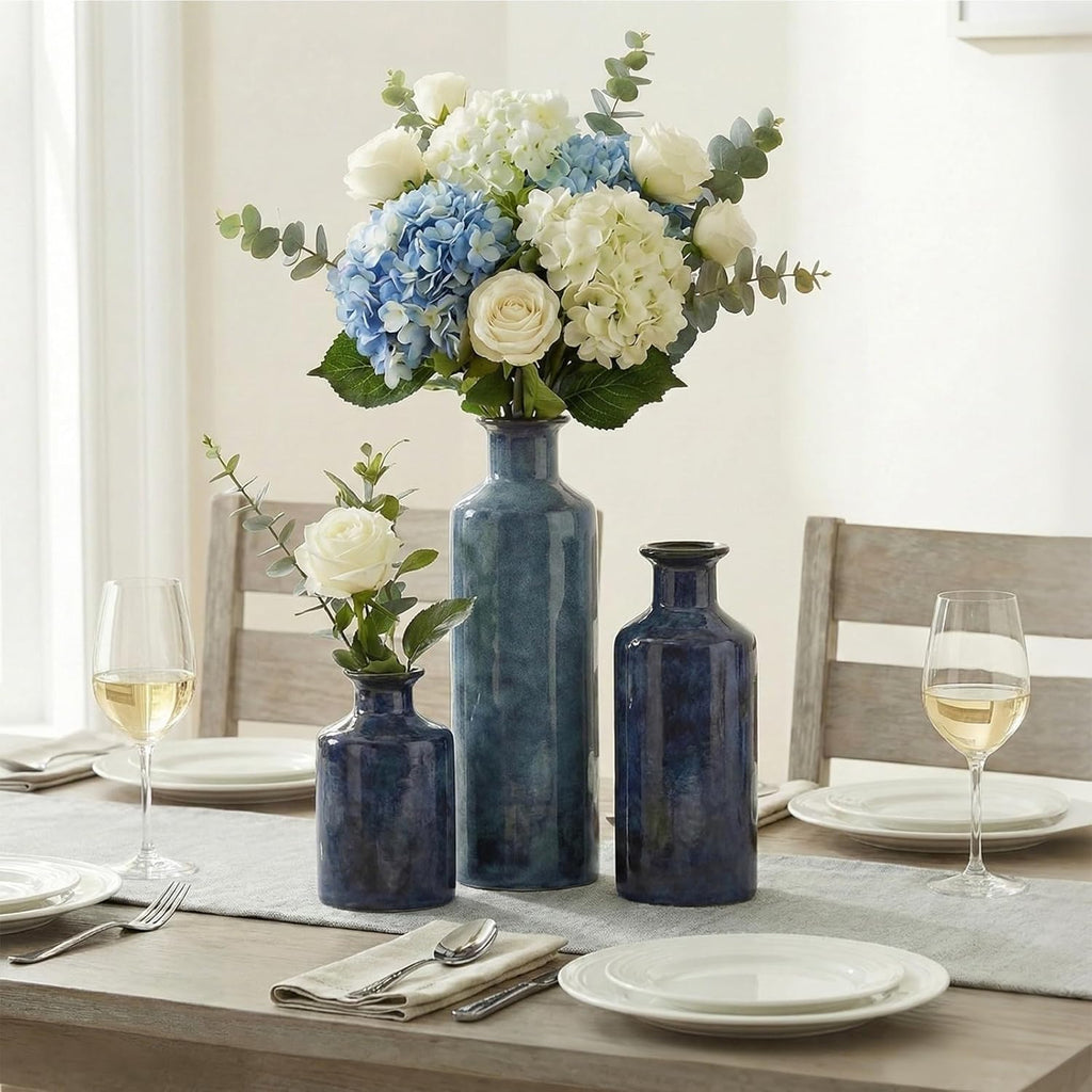 Blue Ceramic Vase Set
