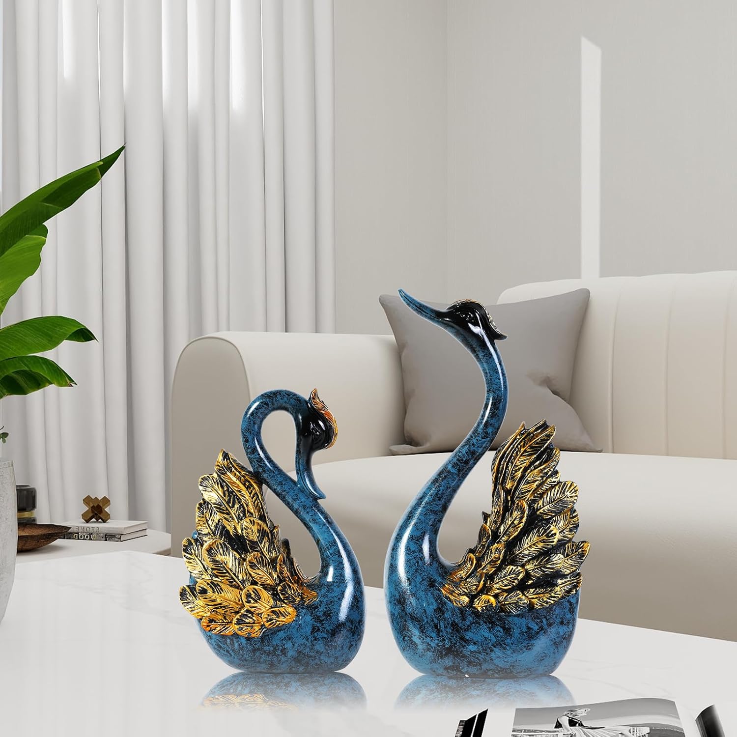 2pcs Swan Statues