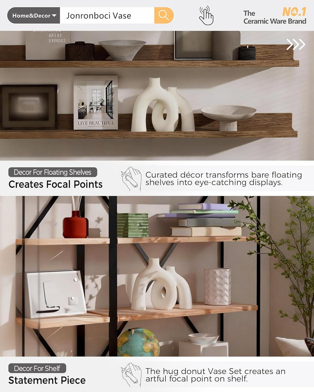 Hug Donut Decorative Vase Set