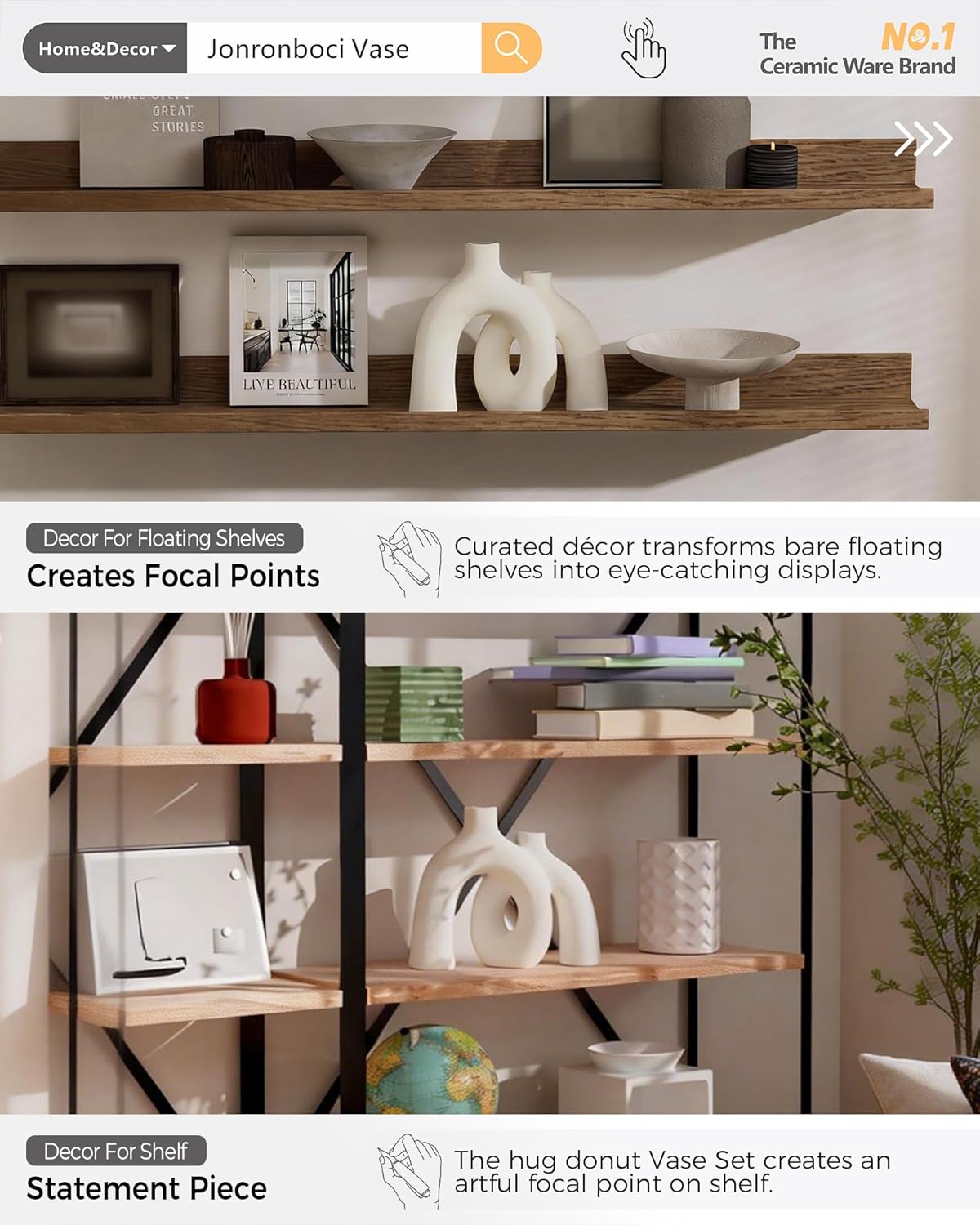Hug Donut Decorative Vase Set
