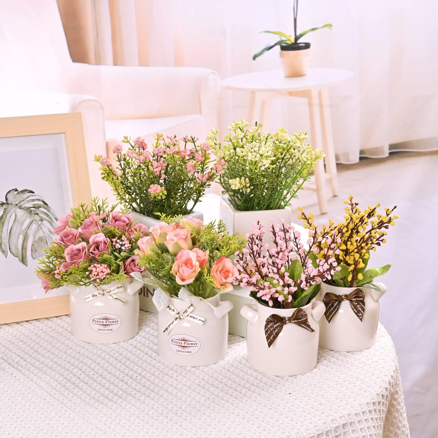 Artificial Flowers with Ceramic Pot