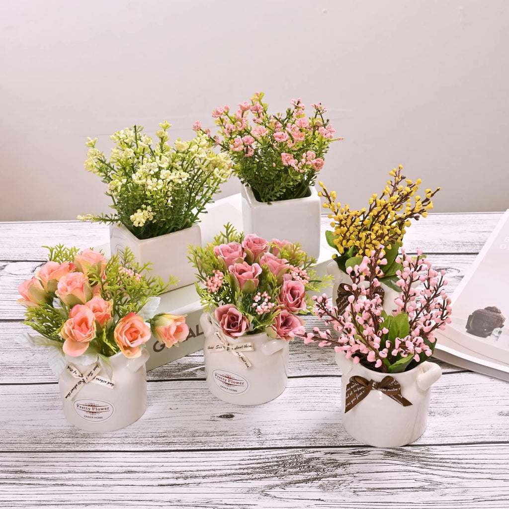 Artificial Flowers with Ceramic Pot