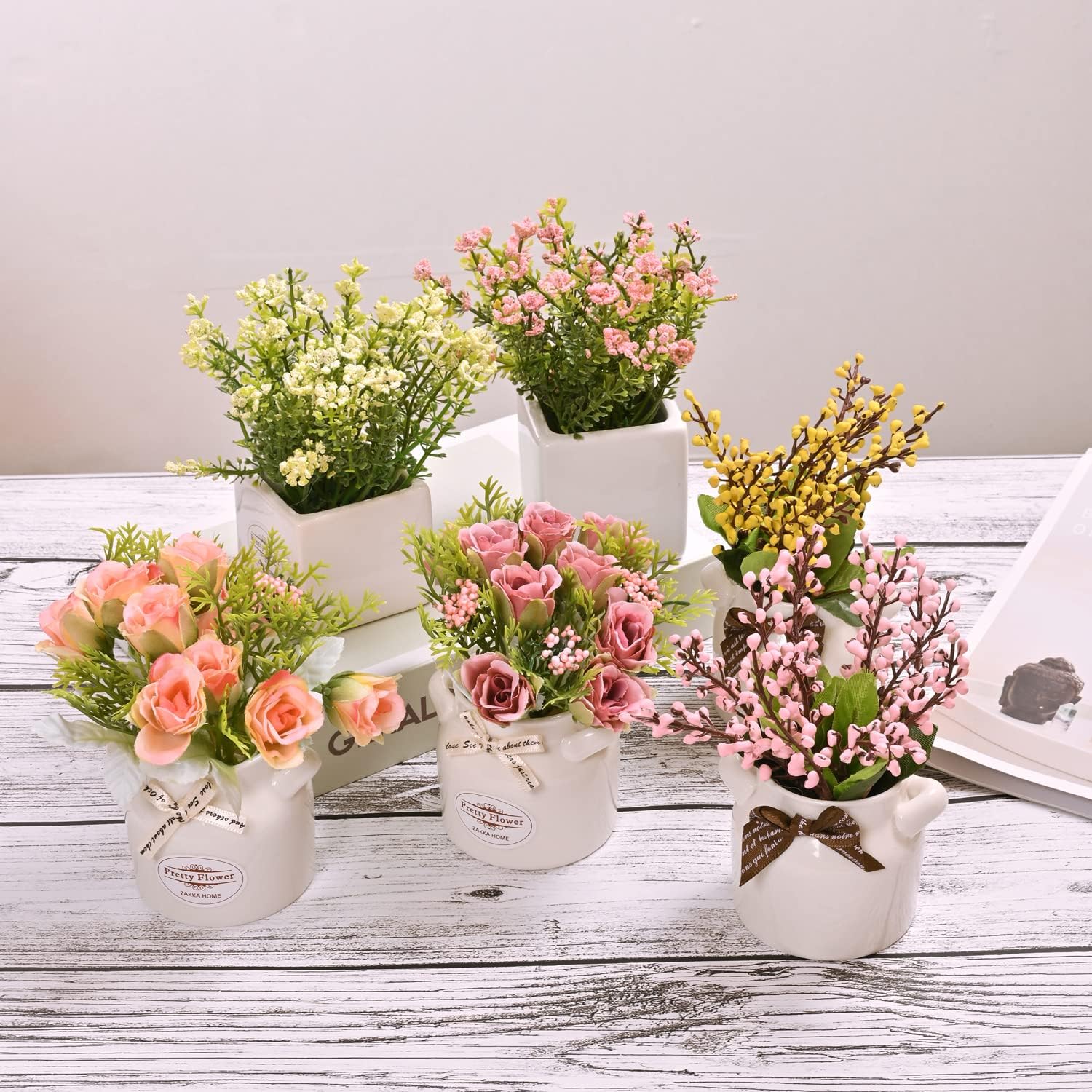 Artificial Flowers with Ceramic Pot