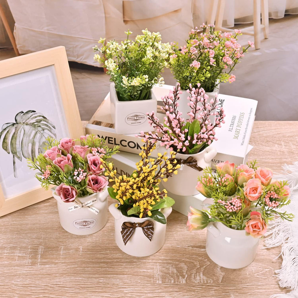 Artificial Flowers with Ceramic Pot
