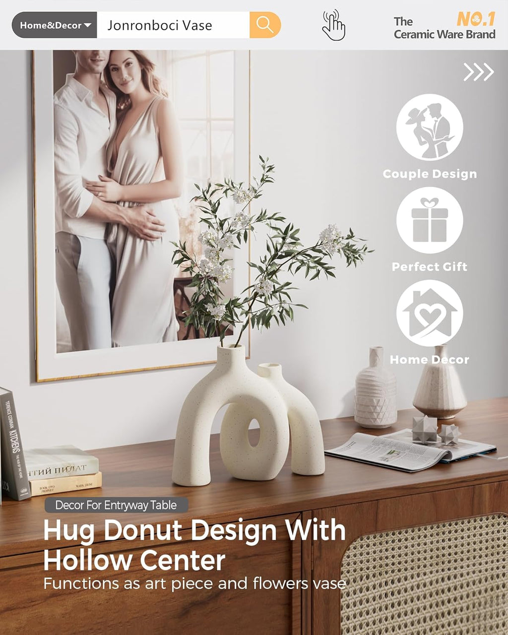 Hug Donut Decorative Vase Set